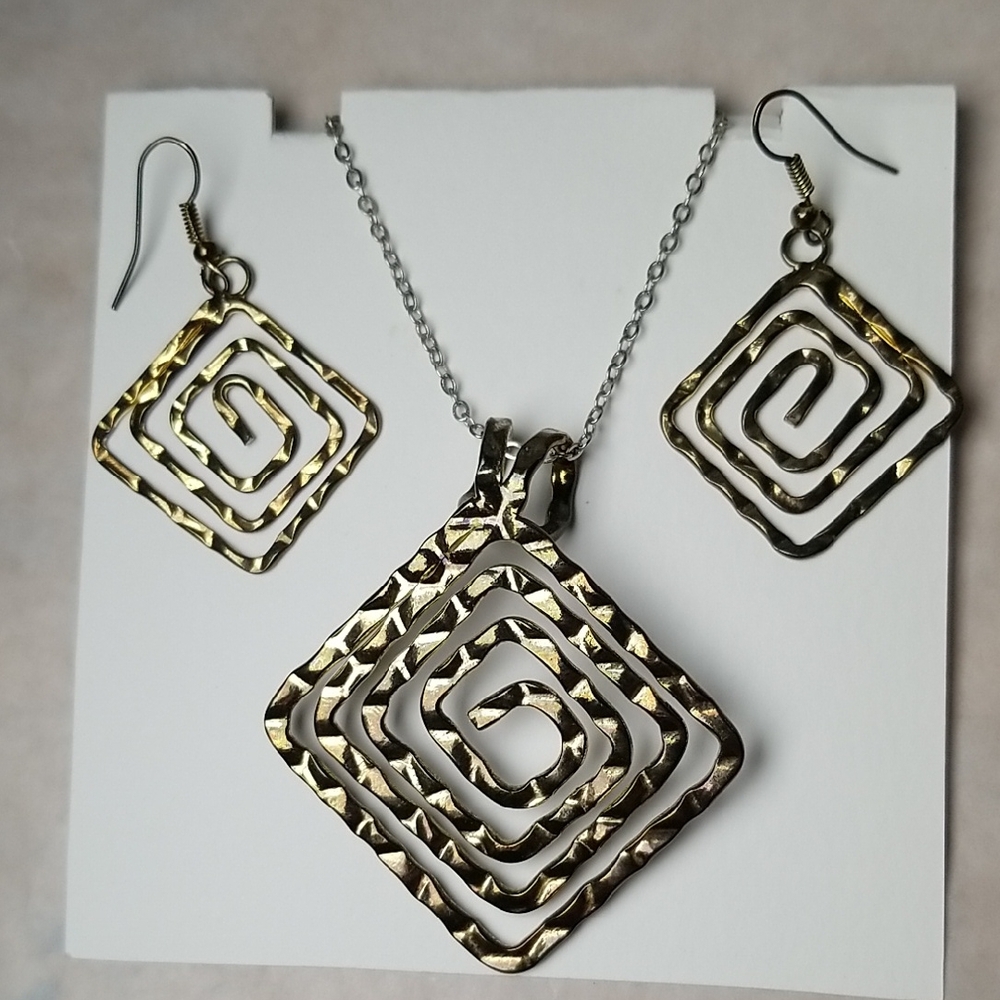 Spiral Necklace And Earring Set